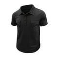 thumbnail image 2 of Short Sleeve Shirts for Men Casual Moisture Wicking Golf T Shirt Slim Fit Basic Tee Tops with Pocket Black L, 2 of 5