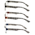 thumbnail image 3 of 3 Pairs Comfortable Modern Rectangular Lightweight Reading Glasses - Clear Lens Reader Plaid Stripe Men Women 7017 +3.00, 3 of 3