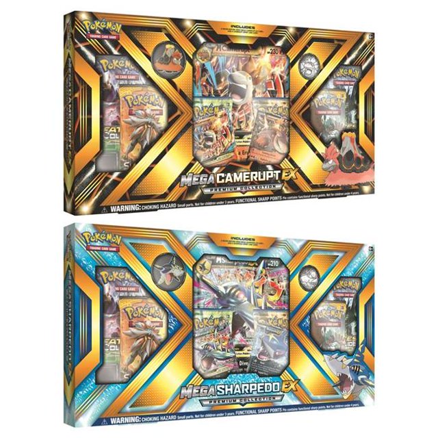The Pokemon International PKU80279 Pokemon Mega Camerupt Or Sharpedo-EX Box