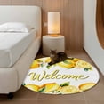thumbnail image 2 of Round Rug 4Ft Washable Non-Slip, Yellow Lemons Circle Area Rugs for Living Room Bedroom, Summer Fruits Leaves Pastoral Botanical Indoor Floor Mats Carpet Runner for Home Decor Aesthetic, 2 of 8