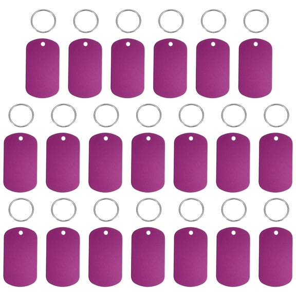 Pet ID Tags, Personalized Dog Cat Tag Aluminum Rectangle Engraved Blank with Key Ring 50x29mm Red 20Pcs