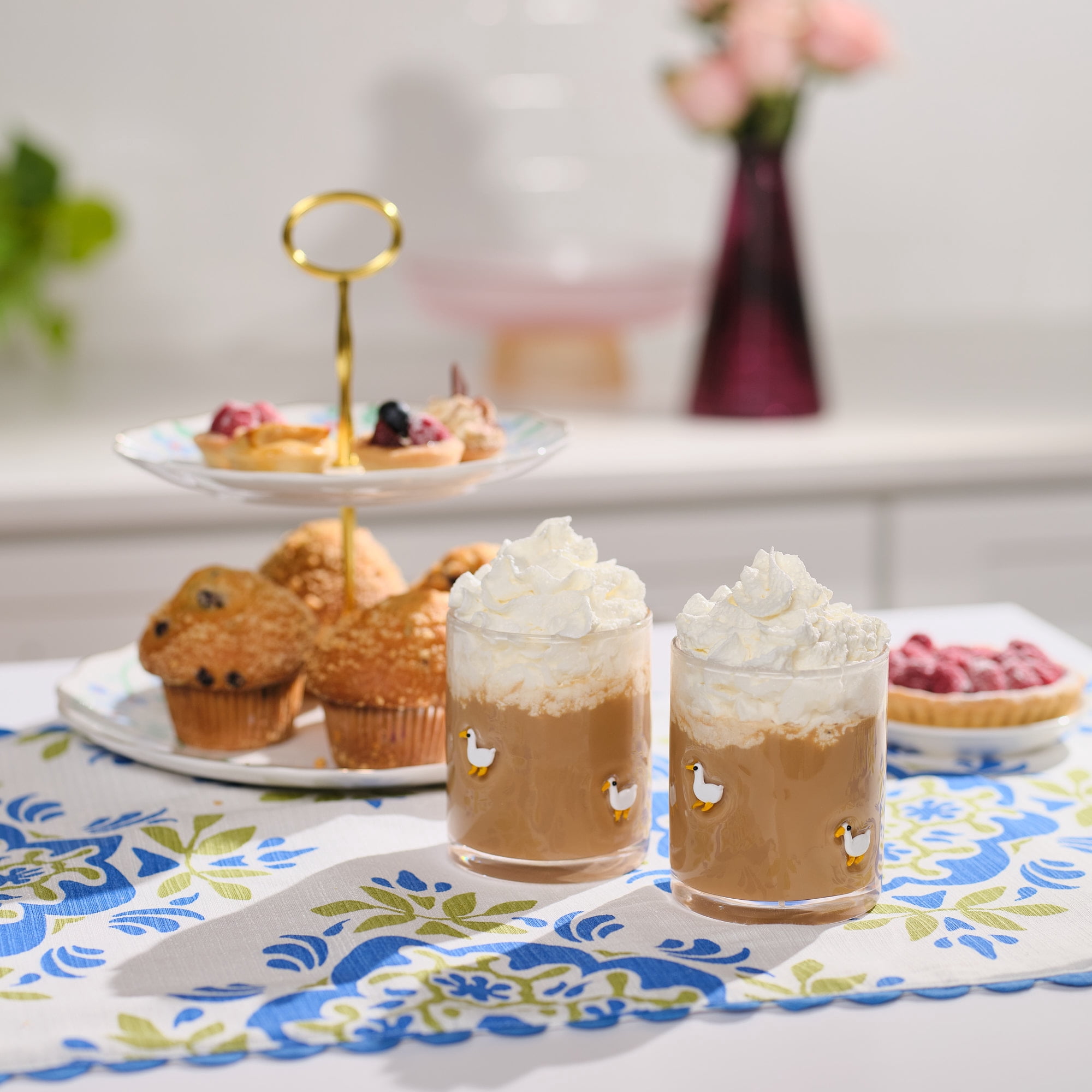 Thyme & Table 12 fl oz Easter Goose Charm Drinking Glasses, Set of 2