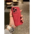 thumbnail image 2 of Premium Skin Feeling Pleated Phone Case, Premium Colour, Simple and Stylish, Anti-Drop, 4 Colours Available, for iPhone 15 14 13 12 11 Pro Max XS XR X Phone Case (Red,iPhone 12 Pro Max), 2 of 8