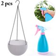 thumbnail image 1 of 2PCS Hanging Planter Plastic Hanging Basket Hanging Flower Pot with Spray Bottle, 1 of 7
