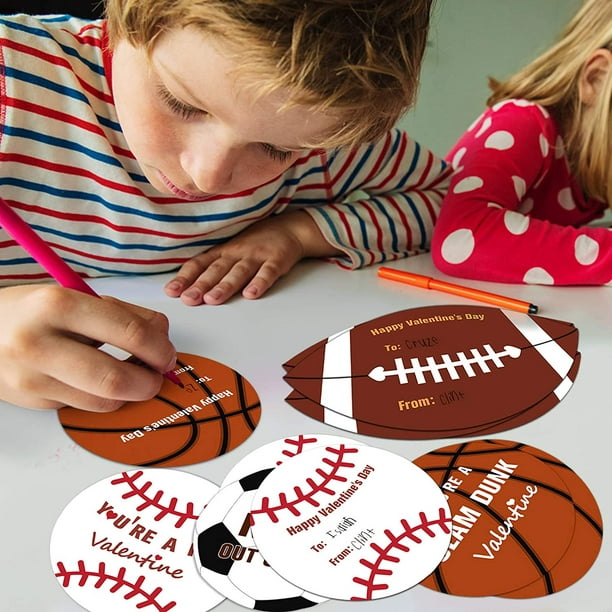 Valentines Boxes for Kids - Football Valentine Day Cards for Classroom
