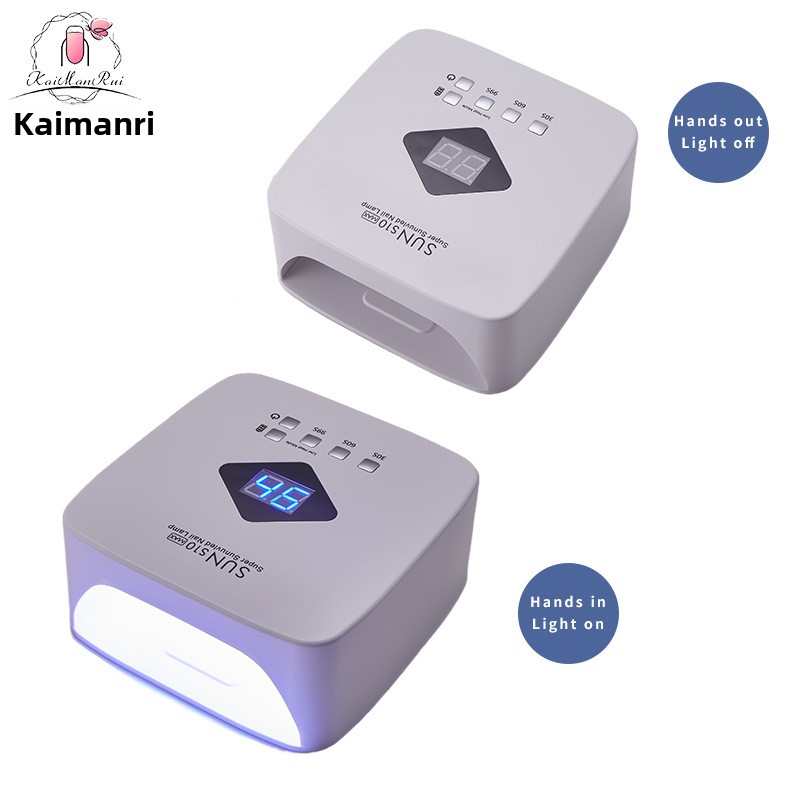 120W Professional Nail Lamp - Rechargeable LED/UV Nail Dryer for Hands & Feet, Large Curing Area with 4 Timers, Portable Gel Polish Light for Home Salon