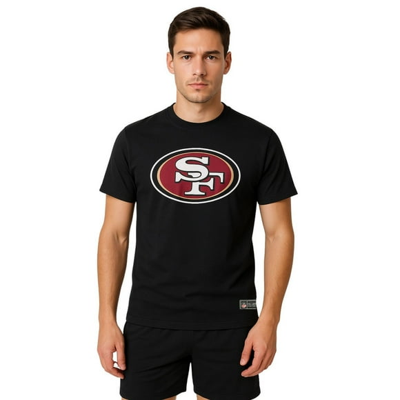 NFL Playera Aficionado Básica San Francisco 49ers Negro para Hombre, Talla Chica