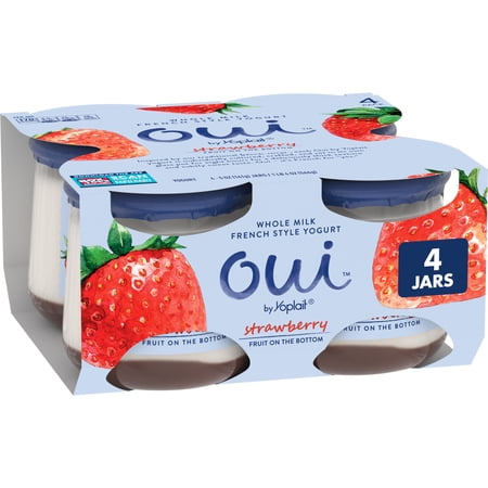 Oui by Yoplait French Style Strawberry Whole Milk Yogurt, 4 Ct