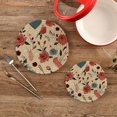 thumbnail image 2 of Heart Rose Round Woven Potholders Set Trivets for Hot Dishe Heat Resistant Non-Slip Trivets for Cooking and Baking Kitchen Home Decor, 2 of 7