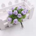 thumbnail image 3 of Bewildely Flores artificiales Rosa Mini ramo hogar boda regalo falso año nuevo fiesta decoración arreglo suministros Kits de decoración para fiestas Púrpura, 3 of 6