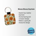 thumbnail image 2 of Orange Marigolds Flowers Watercolor Faux Leather Square Keychain, 2 of 7