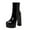 Black, variant on Ankle Boots for Women Trendy Platform High Block Heeled Booties Casual Dressy Zipper Fall Boots