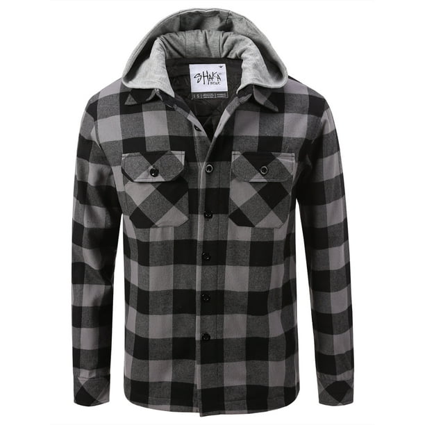 flannel mens jacket with hood