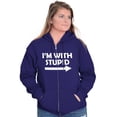 thumbnail image 4 of I'm With Stupid Best Friend BFF Goals Zip Up Hoodie Men's Women's Brisco Brands L, 4 of 5