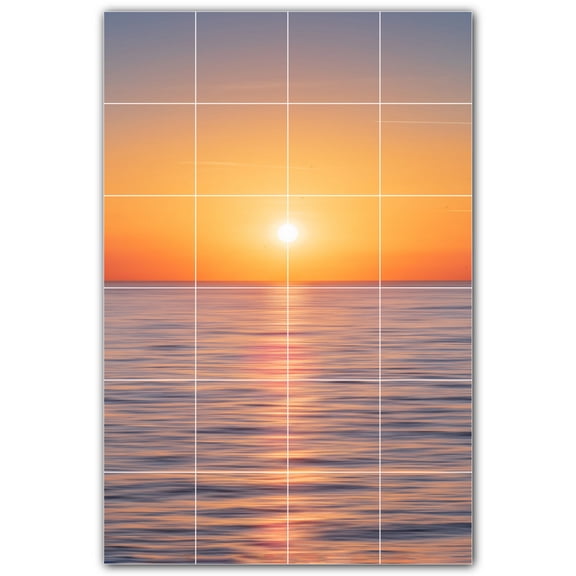 Picture-Tiles.com: Sunset Ceramic Tile Wall Mural WAL500982-46L. 32"W x 48"H using (24) 8" x 8" Ceramic Tiles-Satin Finish
