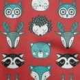 thumbnail image 1 of oneOone Viscose Chiffon Red Fabric Cute Animal Face Pattern Sewing Material Print Fabric By The Yard 42 Inch Wide, 1 of 5