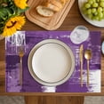thumbnail image 4 of Purple Abstract Placemats Set of 4, Modern Mottled Art Oil Painting Placemats for Dining Table, Place Mats for Kitchen Tabletop, Waterproof Wipeable Dining Table Mats Set, 4 of 9