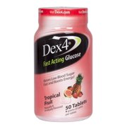 Dex4 Glucose Tablets, Tropical Fruit, 50 Ct