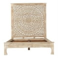 thumbnail image 3 of Taran Designs Gianna Carved Mango Wood Queen Panel Bed in Natural, 3 of 6