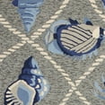 thumbnail image 3 of 8'x10' Grey Hand Hooked UV Treated Coastal Sea Life Indoor Outdoor Area Rug, 3 of 3