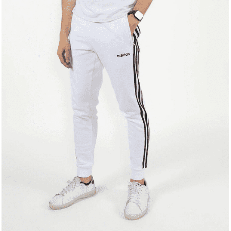 vrouwelijk Ananiver ontbijt New Mens Adidas Essential Fleece Tapered Cuff Pants Sweatpants Joggers 3  Stripe - Walmart.com