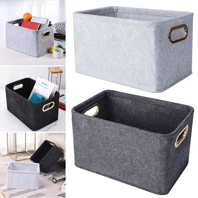 27cm Cube Storage Box Felt Home Storage Collapsible Basket Bag Folding Box Clothes Organizer（Blue） 27 Youyijia 4PCS Foldable Storage Box 27