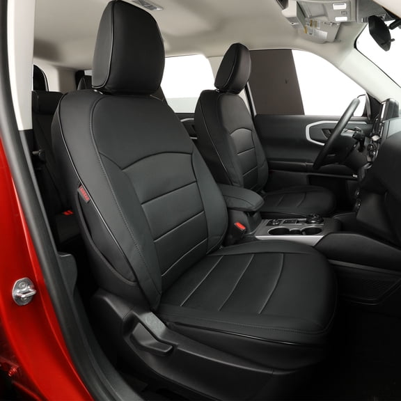EKR Custom Fit Bronco Seat Covers for 2021-2026 Ford Bronco Sport Big Bend & 2023-2026 Heritage (Rear 4/6 Split W/Armrest)-Full set Waterproof Faux Leather(Black)