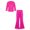 Hot Pink, variant on Alvivi Kids Boys Girls Shiny Crop Tops with Bell Bottom Pants for Hip Hop Jazz Party Performance Gold 9-10