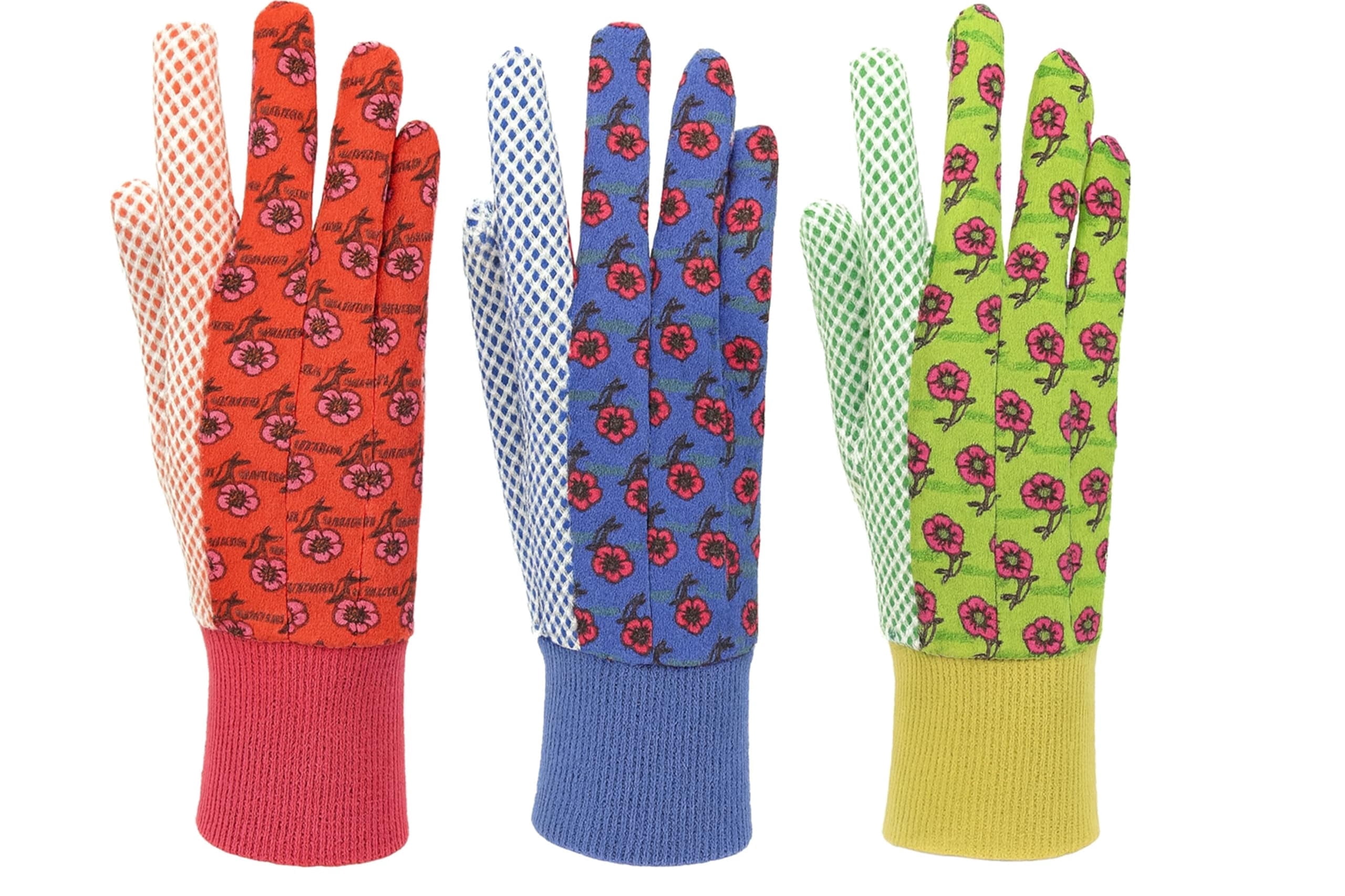 G & F Women's Garden Gloves, 3 Pairs, Cotton Jersey