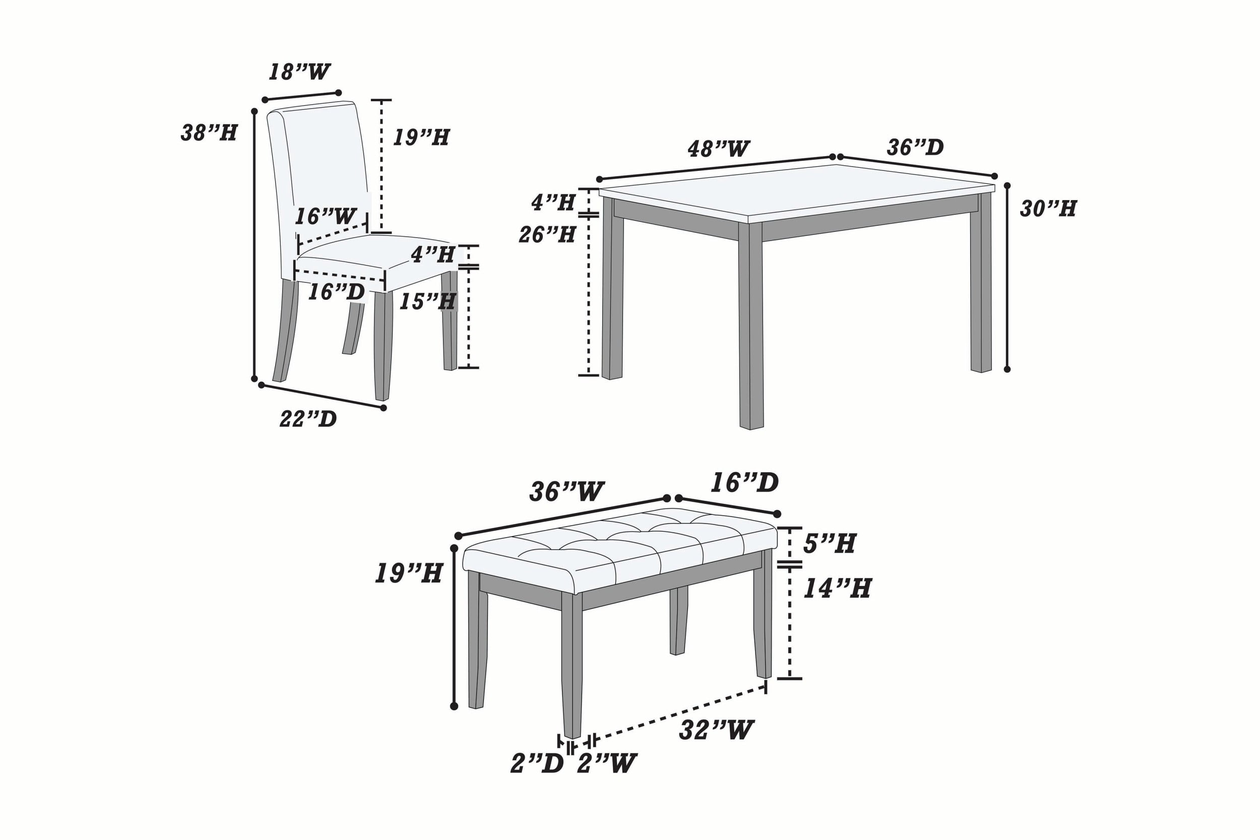 Aukfa 5-Piece Dining Set with 3 Chairs and Bench, Rectangular Faux Marble Table with Upholstered Seats for Kitchen or Dining Room, Brown