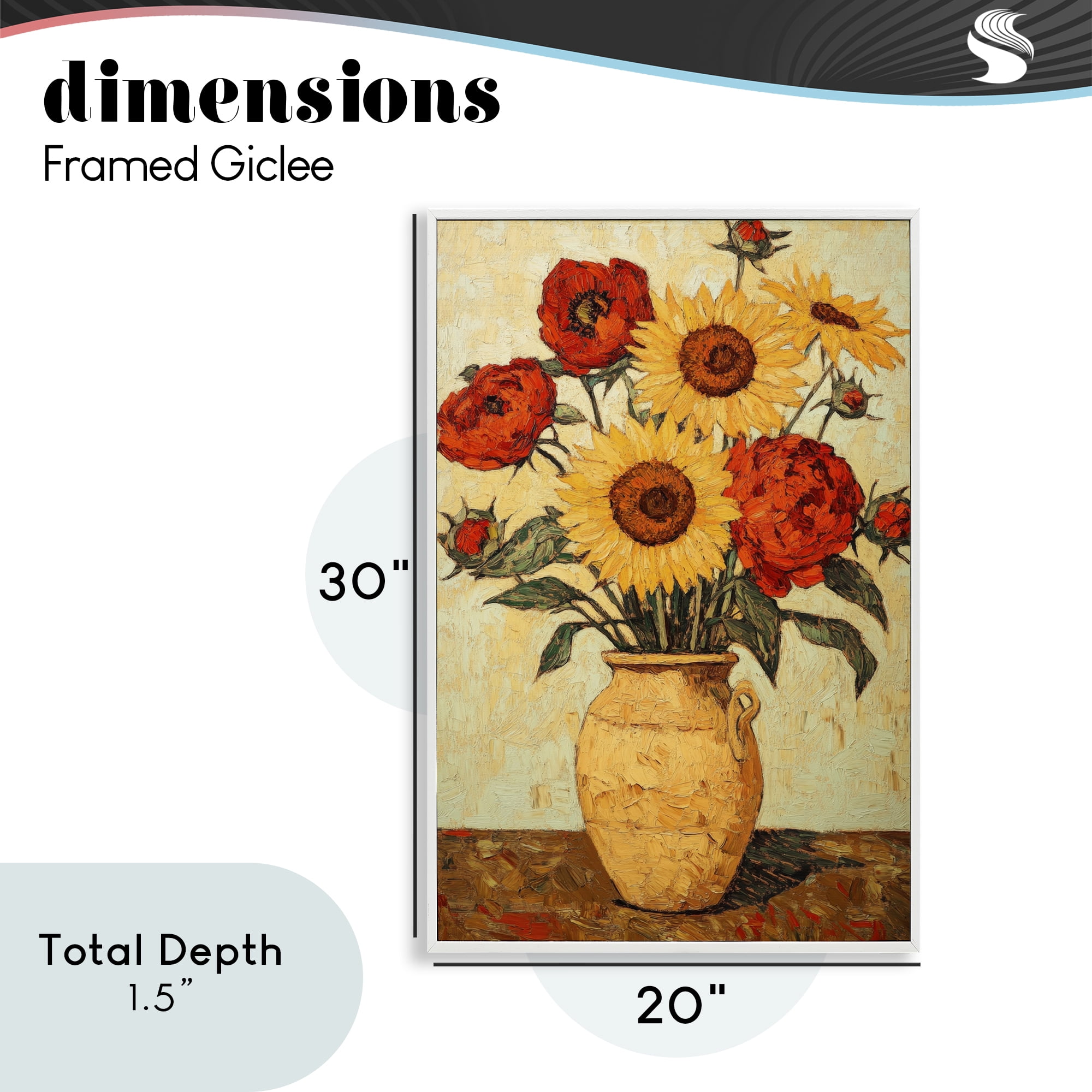 Rustic Flower Display White Framed Giclee Art, design by Petal Prints Design