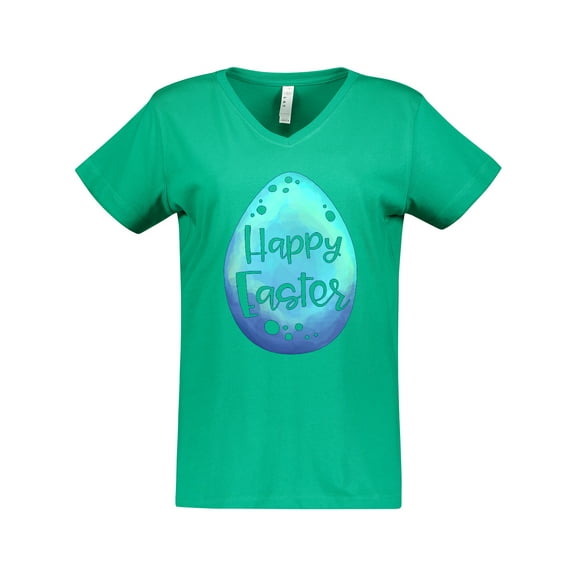 Inktastic Happy Easter Blue Easter Egg Women's V-Neck T-Shirt