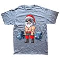 thumbnail image 1 of Camisetas divertidas de Papá Noel para levantamiento de pesas, gimnasio de Navidad, Deadlift, ropa informal de algodón con gráfico, camiseta de manga corta para regalos de cumpleaños, 1 of 4