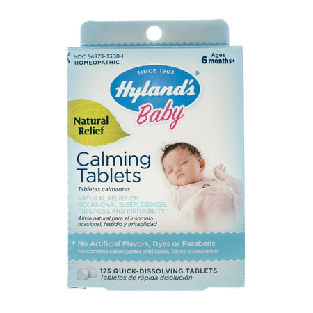 Hyland’s Baby Calming Tablets, Natural Relief of Occasional Sleeplessness, Fussiness, And Irritability, 125