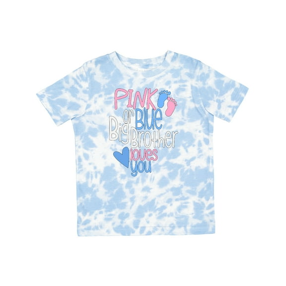 Inktastic Pink or Blue, Big Brother Loves You Footprints and Heart Boys Toddler T-Shirt