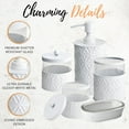 thumbnail image 4 of 5-Piece  White Bathroom Accessory Set Soap Dispenser & Dish, Toothbrush Holder, 2 Storage qtip Jars, 4 of 8
