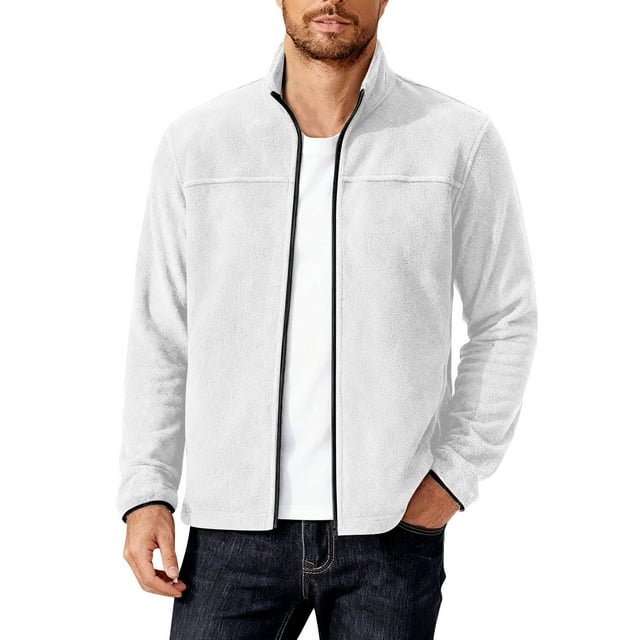 Kalauyu Men's Fleece Jackets Full Zip Lightweight Outdoor Hiking Jackets Winter Coats
