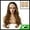 Light Brown, variant on Unique Bargains Lace Front Wigs for Women 24" Black Gradient Brown Long Body Wave with Wig Cap