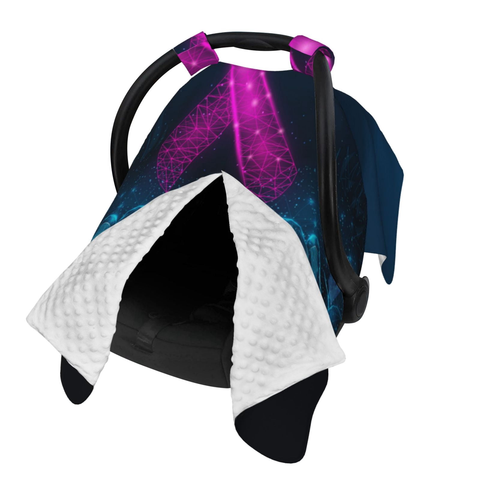 Naloa Two Human Hands are Holds Ribbon Awareness Baby Car Seat Cover, Breathable Baby Carrier Cover, Multiuse Baby Carrier Cover & Nursing Breastfeeding Cover
