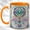 Orange, variant on Lotus Dreamcatcher Coffee Mug, Boho Feather Mug, Ceramic 11 oz