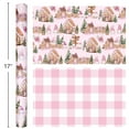 thumbnail image 6 of HOMERAL Christmas Wrapping Paper Roll - Pink Gift Wrap with Gingerbread House, Christmas Tree, Snowman, Flower, Gnome - Perfect for Christmas - 17 Inch X 33 Feet, 6 of 6