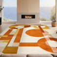 thumbnail image 2 of Design&I 9'x12' Washable Area Rug Burnt Orange Terracotta Mid Century Abstract Geometric Bauhaus Midcentury Design for Master Suite, Under Bed, Sleek Flatweave Pet Friendly, 2 of 7