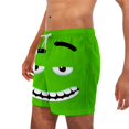 thumbnail image 7 of VBVC No Boundarie Men's and Men's Plus Smiling face Swim Trunks,Drawstring Beach Shorts with Pockets,Green,S-5XL, 7 of 7