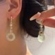 thumbnail image 4 of Estilo Medieval de la Paz Hebilla de imitación de calcedonia Pendientes para las mujeres Pendientes de estilo largo y versátil Pendientes de luz, 4 of 7