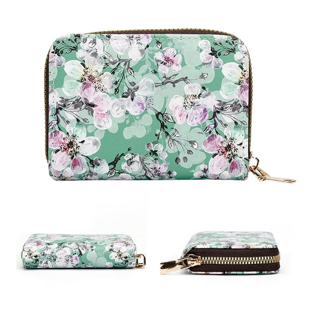 Fiudx Nueva Bolsa de Organza Estampada, Elegante Diseño de Bordado, Práctica Anilla para Tirar, Acabado Pulido, Organizador Multifuncional, Compacto y Elegante, Ideal para Viajes, 11 Ranuras para Tar