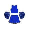 thumbnail image 4 of Linjinx Girls Cheer Leader Cheerleading Uniform Festival Birthday Party Outfit V Neck Top Royal Blue 8, 4 of 6