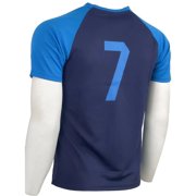 Rhinox Real Madrid #7 Soccer Jersey, Polyester, Navy/Sky, YS-YXL