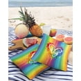 thumbnail image 3 of Outdoor Pillow Covers Throws Colorful Gradient Love Heart,Waterproof Pillow Cases Pack of 2 Watercolor Rainbow Stripes,Durable Cushion Cover Pillowcase for Patio Balcony Couch Garden, 3 of 7