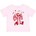 thumbnail image 3 of Inktastic Happy Valentine Cute Red Cartoon Dragon with Hearts Boys or Girls Toddler T-Shirt, 3 of 5