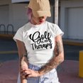 thumbnail image 2 of Golf Is My Therapy Quote, Golf Player, Golfing or Golfer Themed Merch Gift, White T-Shirt, 3XL, 2 of 5